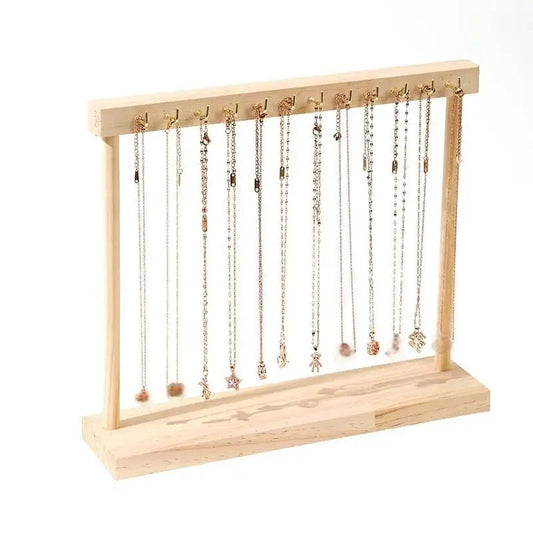 ✨ Wooden Jewelry Display Rack – Elegant Countertop Organizer for Necklaces & Accessories 💍