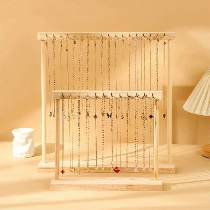 ✨ Wooden Jewelry Display Rack – Elegant Countertop Organizer for Necklaces & Accessories 💍