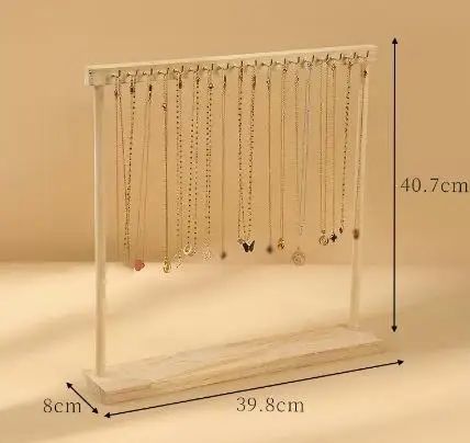 ✨ Wooden Jewelry Display Rack – Elegant Countertop Organizer for Necklaces & Accessories 💍