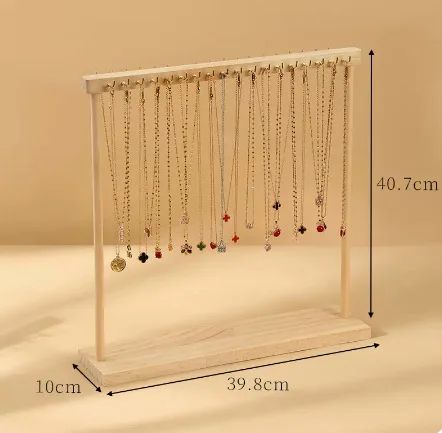 ✨ Wooden Jewelry Display Rack – Elegant Countertop Organizer for Necklaces & Accessories 💍