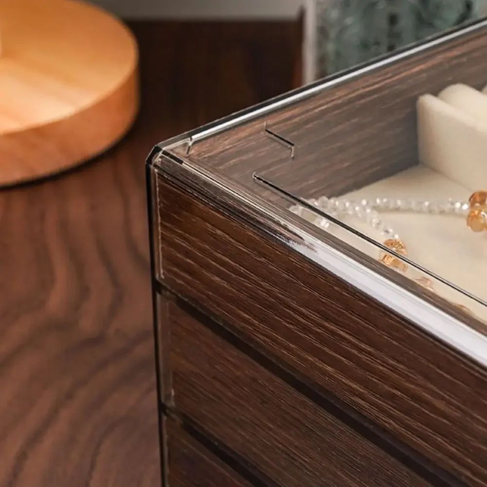 ✨ Multi-Layer Wooden Jewelry Organizer – Stylish Storage with Clear View 💍