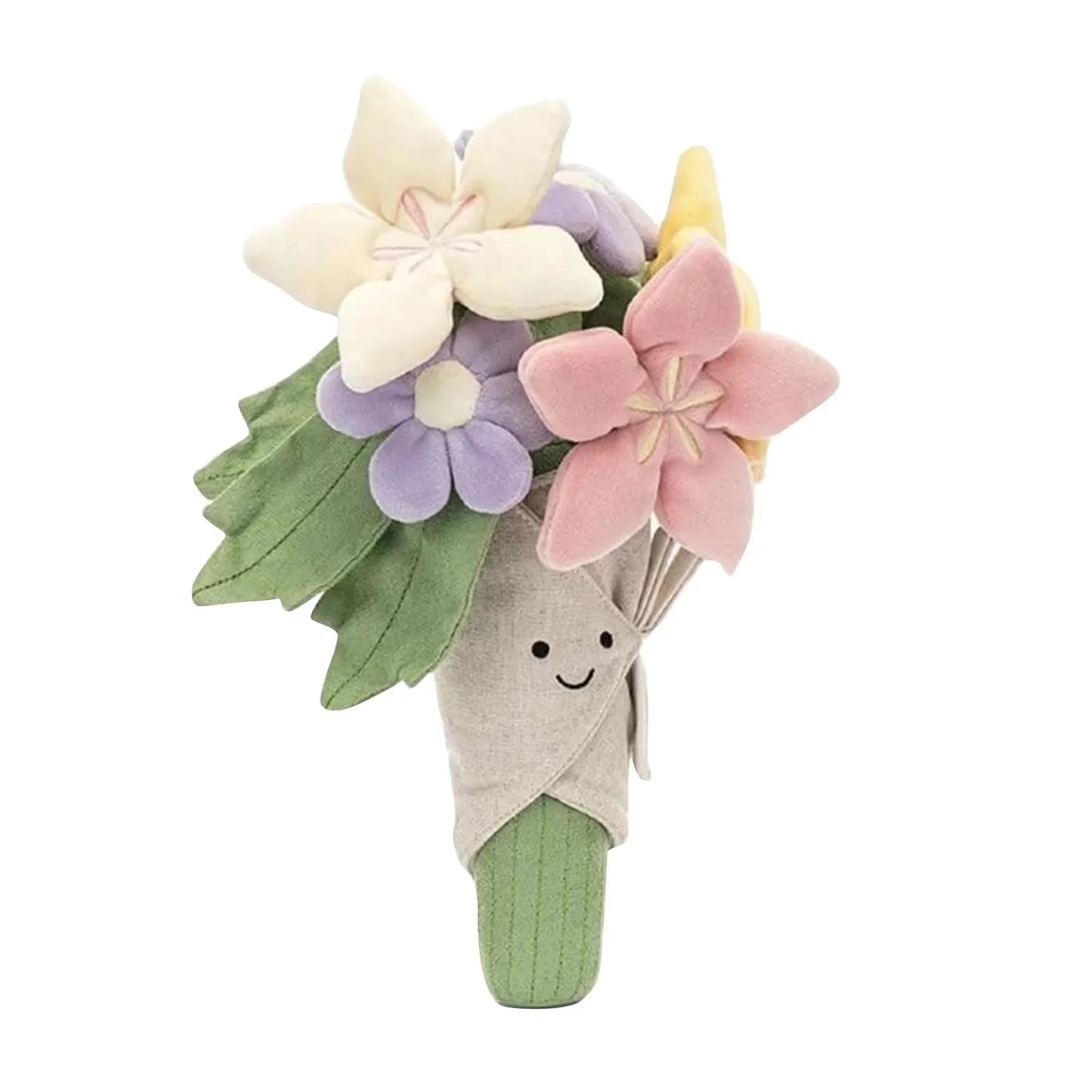 Plush Bouquet Toy Stuffed Lifelike Holding Flower Soft Doll Wedding
