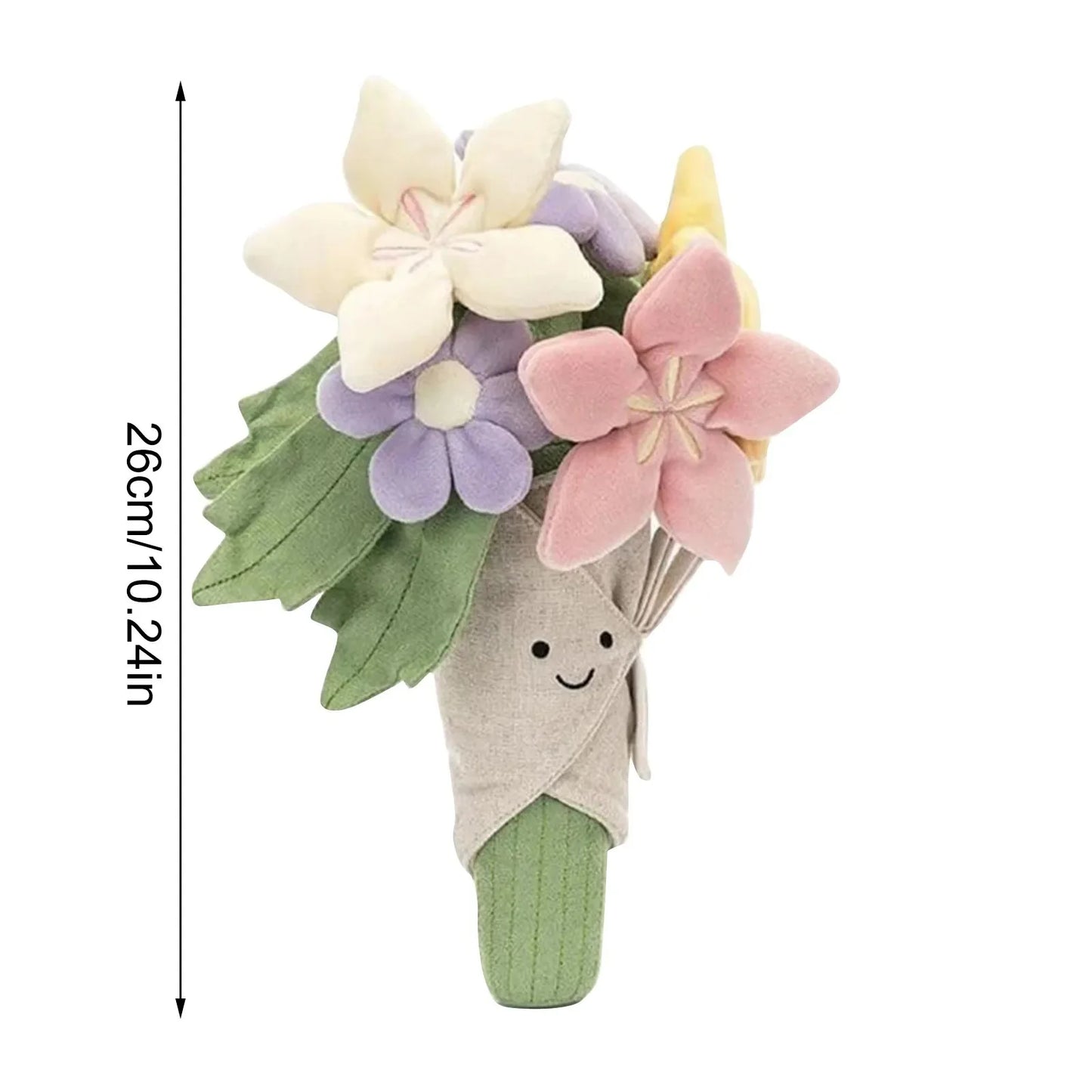 Plush Bouquet Toy Stuffed Lifelike Holding Flower Soft Doll Wedding